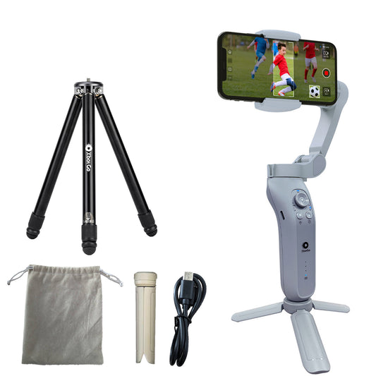 【限定セット販売】自動追跡型AIジンバル(スマートフォン連動)&メーカーオリジナル三脚(高さ1メートル)