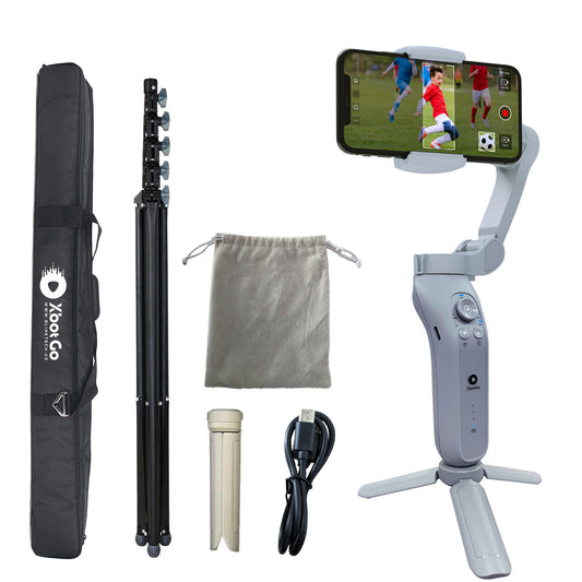 【限定セット販売】自動追跡型AIジンバル(スマートフォン連動)&メーカーオリジナル三脚(高さ4メートル)